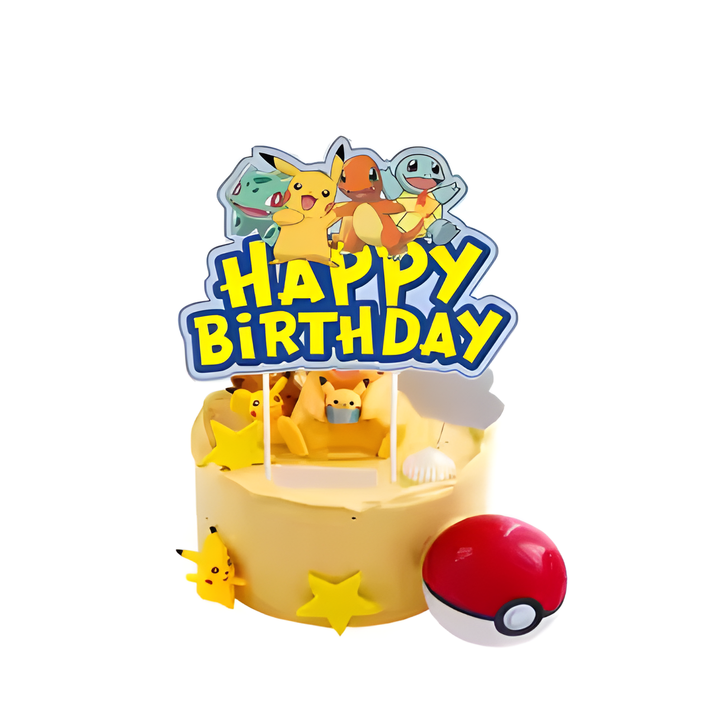 Pikachu Birthday Party Supplies Set – Pokemon Party Bundle | 20 Plates, 40 Napkins, Tablecloth & Cake Topper | Kids Pokemon Birthday Decorations
