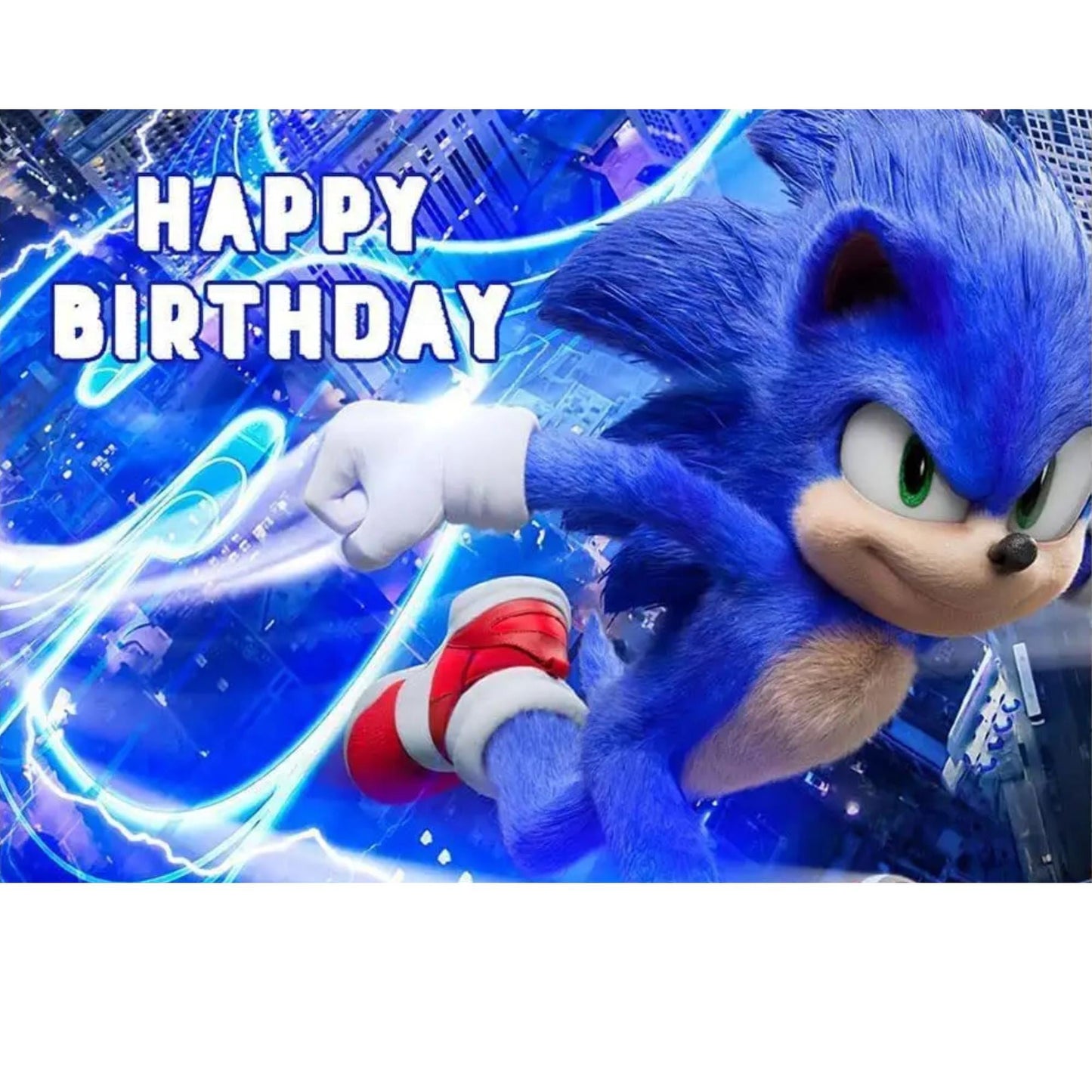 Sonic The Hedgehog Birthday Party Backdrop 5x3 Foot Banner Decoration Fast Shipping Available
