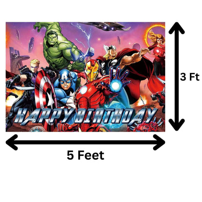 Avengers Superhero Birthday Party Photo Backdrop 5x3 Foot Banner Decoration with Fast Shipping