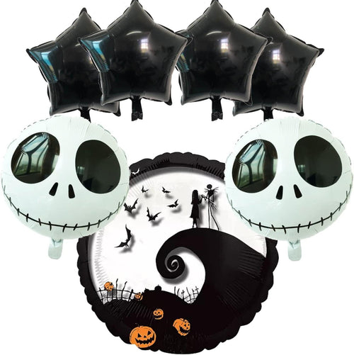 7 NIghtmare Before Christmas Balloons Bouquet | 28 Inch And 17 Inch Size Balloon Decorations For A Party Centerpiece Backdrop Decor