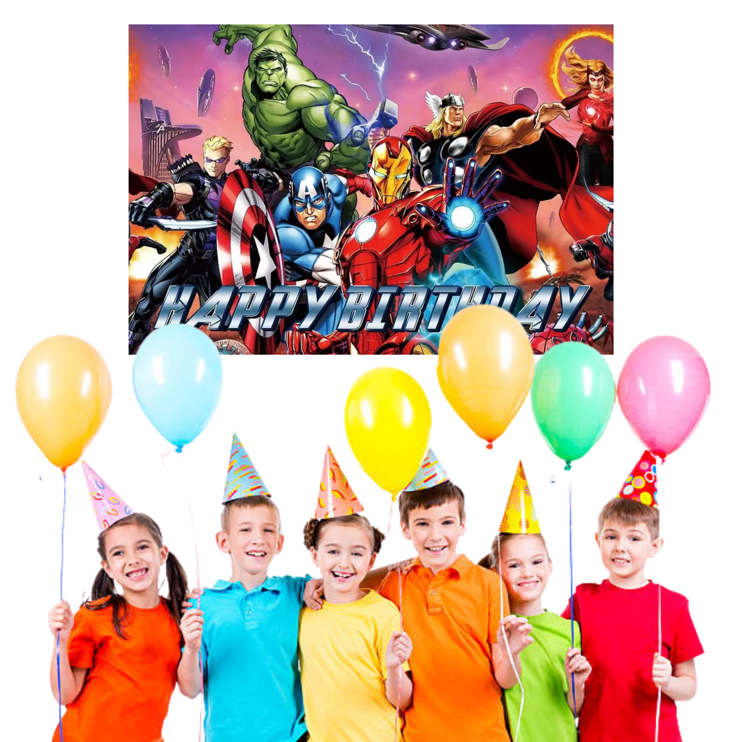 Avengers Superhero Birthday Party Photo Backdrop 5x3 Foot Banner Decoration with Fast Shipping