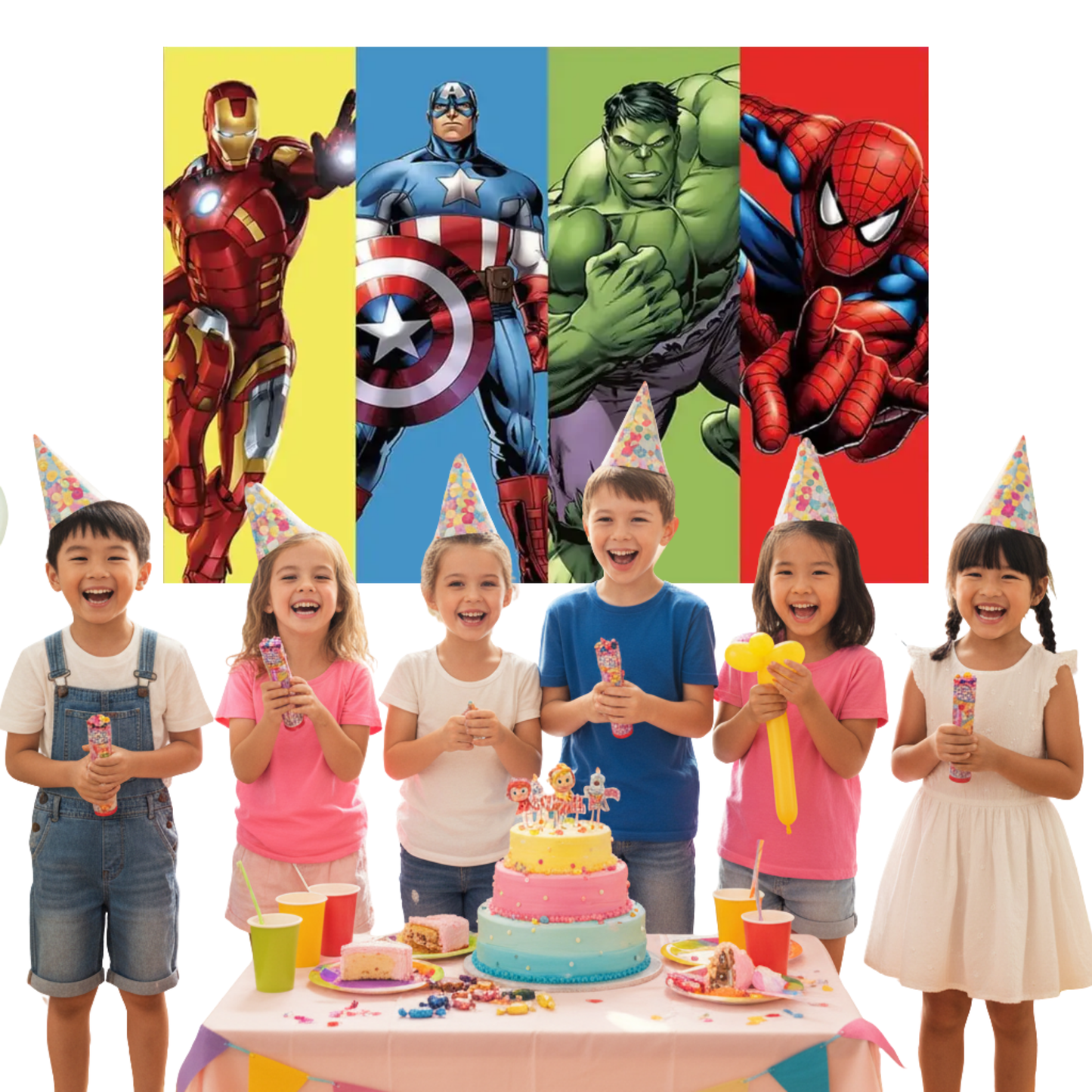 Avengers Superhero Birthday Party Photo Backdrop 5x3 Foot Banner Decoration with Fast Shipping