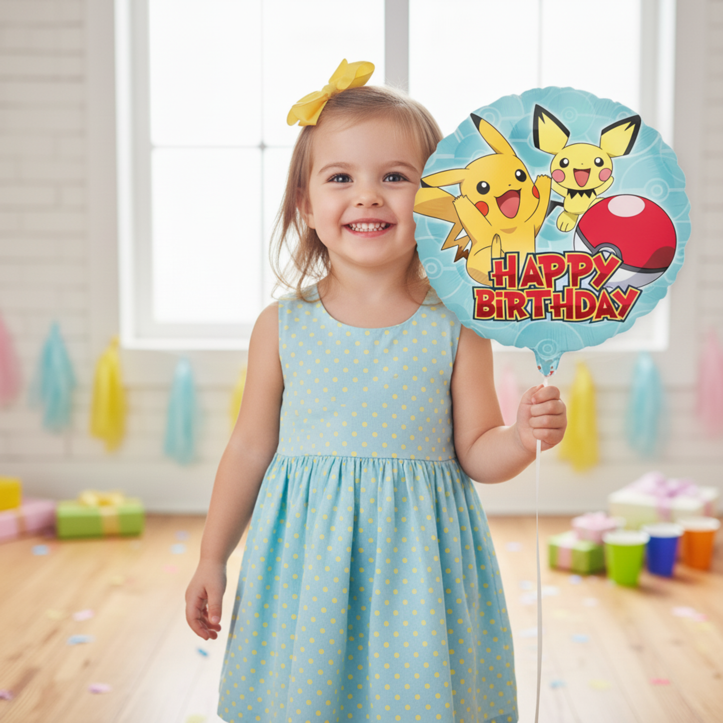 Pikachu Happy Birthday Balloon - 18 Inch Pokemon Party Decor