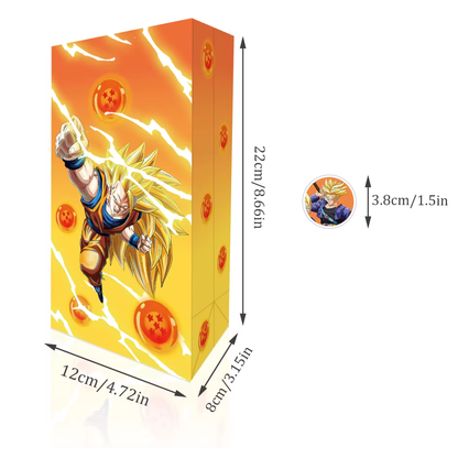 Dragon Ball Z Goodie Bags with Stickers – 12 Pack Party Favor Bags | Orange & Blue Double-Sided Designs | Anime Birthday Party Supplies