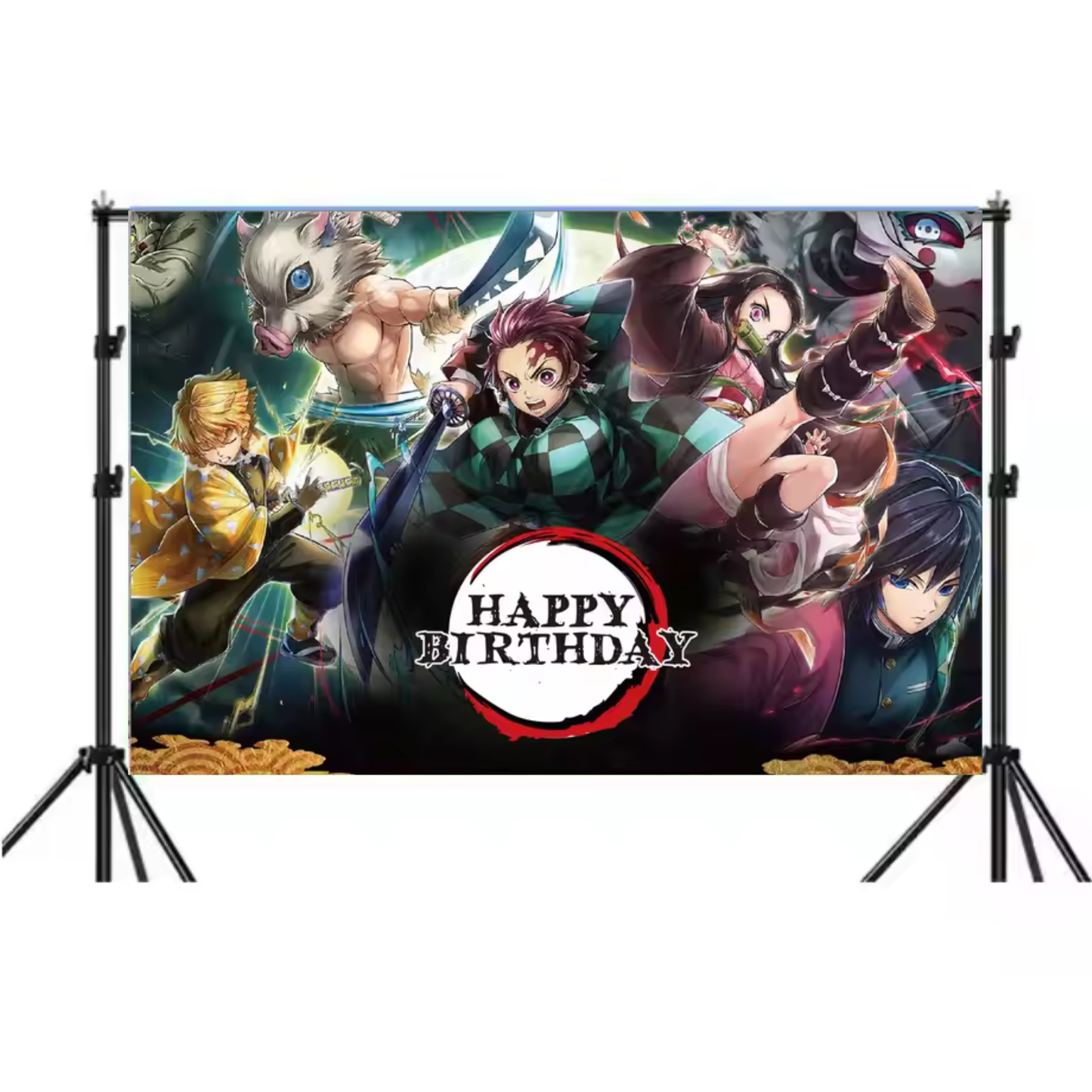 Demon Hunters Birthday Party Photo Backdrop Decoration 3x5 Foot Dark Happy Birthday Banner Fast Shipping