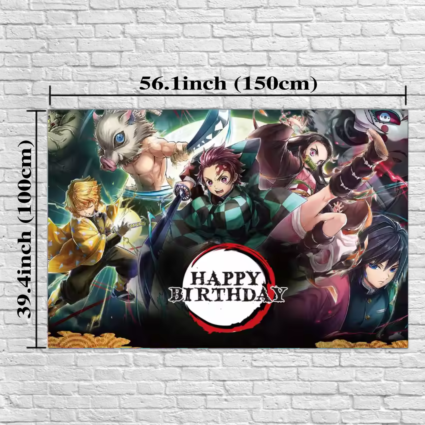 Demon Hunters Birthday Party Photo Backdrop Decoration 3x5 Foot Dark Happy Birthday Banner Fast Shipping