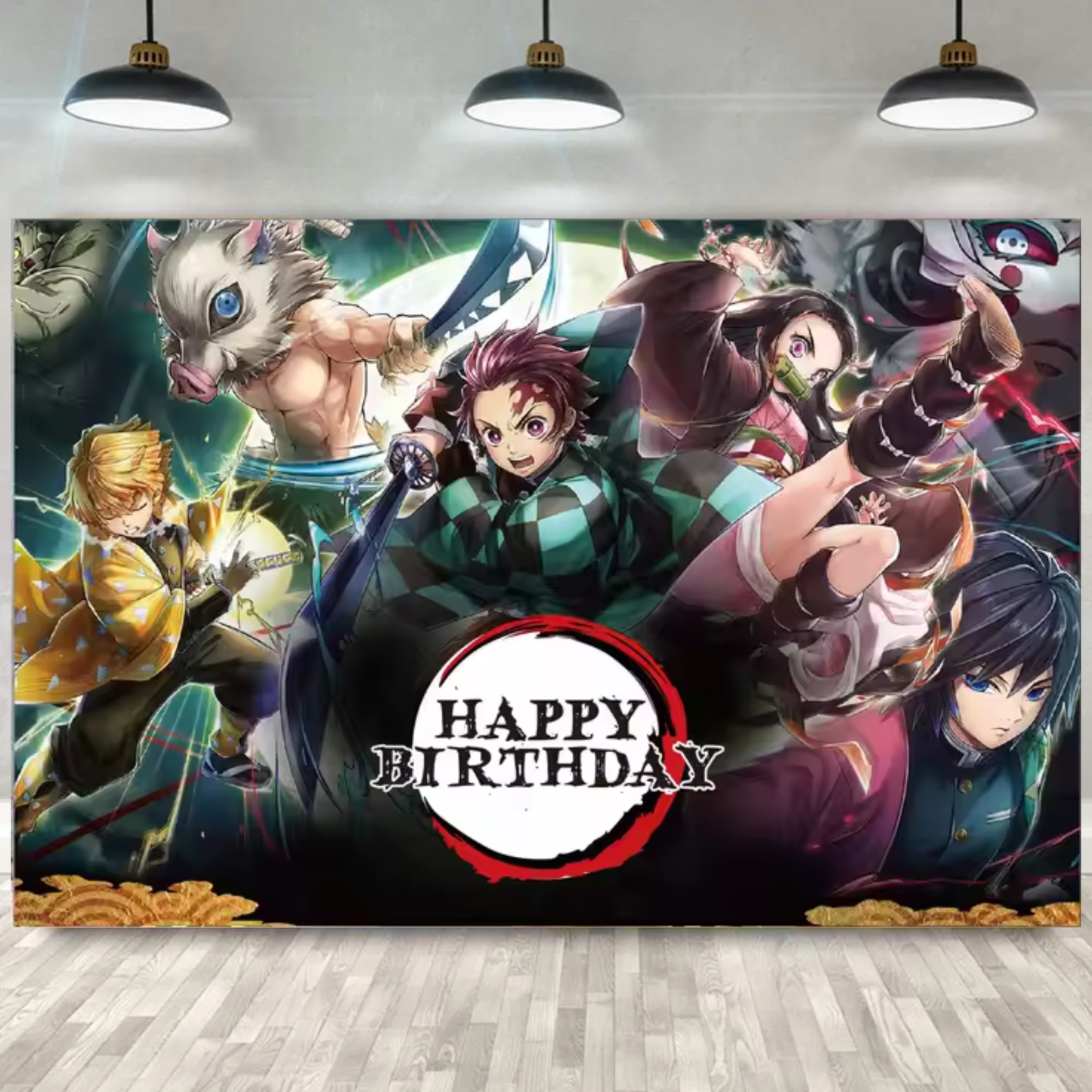 Demon Hunters Birthday Party Photo Backdrop Decoration 3x5 Foot Dark Happy Birthday Banner Fast Shipping