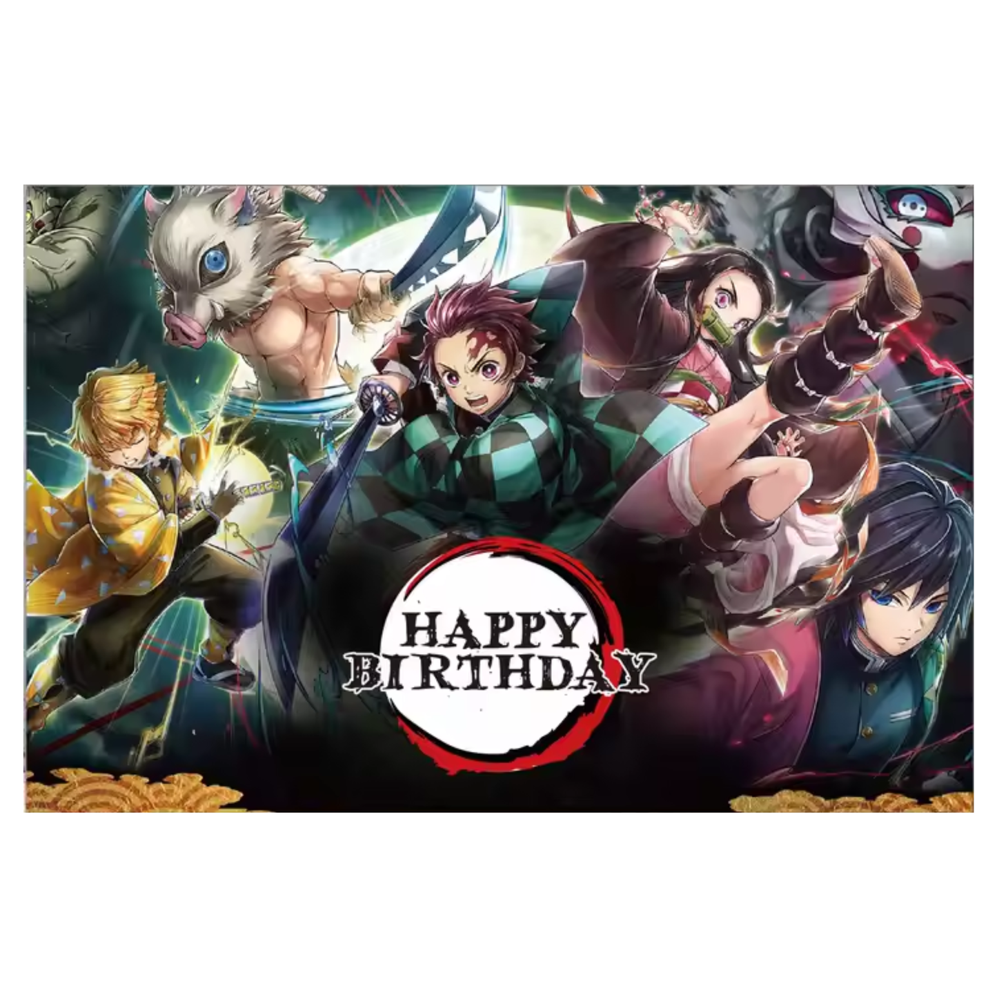 Demon Hunters Birthday Party Photo Backdrop Decoration 3x5 Foot Dark Happy Birthday Banner Fast Shipping