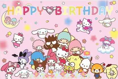 Hello Kitty Cartoon Kids Pink Party Photo Backdrop Decoration 5 x 3 Foot Size with Fast Shipping